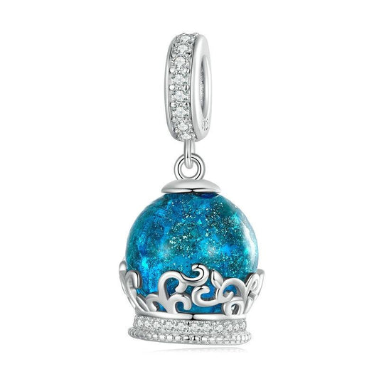 925 Sterling Silver Crystal Ball Bracelet With Zirconia Charm