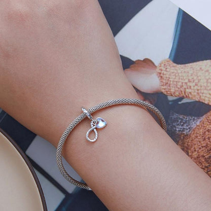 925 Sterling Silver Sisterhood Charm Bracelet With Zirconia Pendant