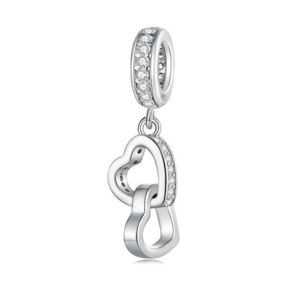 925 Sterling Silver Interlocking Love Heart Pendant
