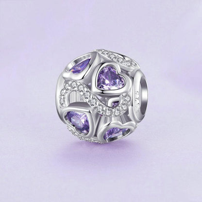 925 Sterling Silver Love Infinity Heart Zircon Bracelet