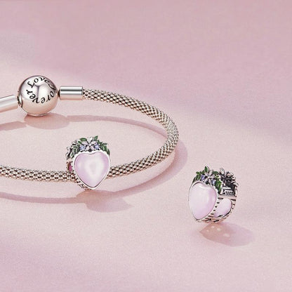925 Sterling Silver Heart Flower Bracelet