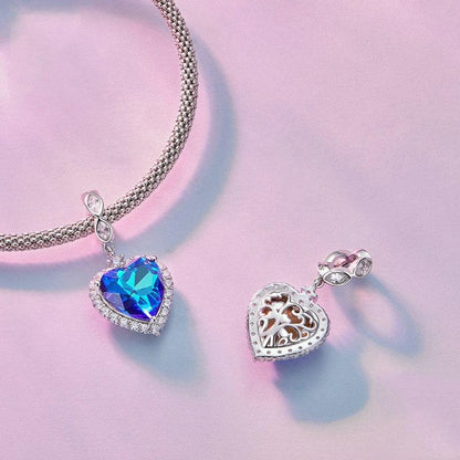 925 Sterling Silver Ocean Heart Zircon Bracelet Bsc775