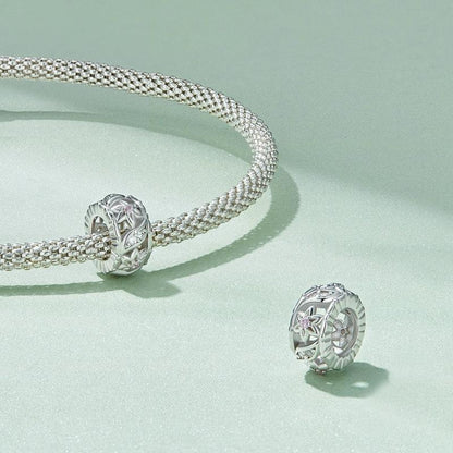 925 Sterling Silver Flower Hollow Pattern Bracelet With Zircon Beads