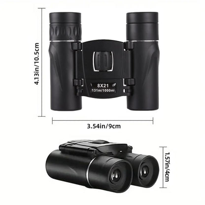 High-power Mini Binoculars for Low-light Night Vision 8x21