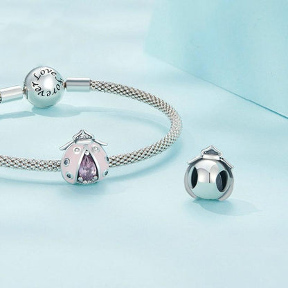 925 Sterling Silver Ladybug Bracelet With Beads