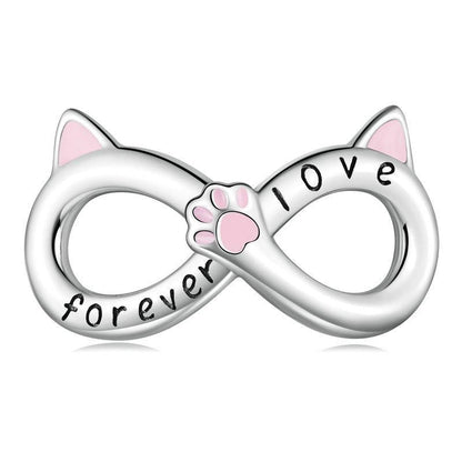 925 Sterling Silver Infinity Cat Bracelet Bsc748