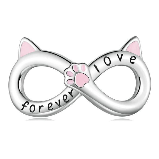 925 Sterling Silver Infinity Cat Bracelet Bsc748