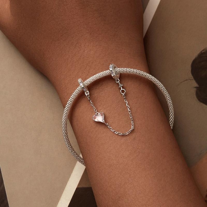 925 Sterling Silver Love Safety Chain For Diy Beading