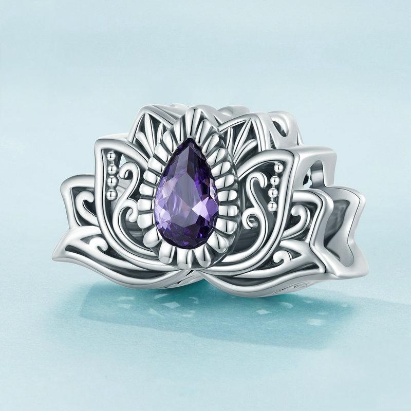 925 Sterling Silver Zircon Lotus Bracelet