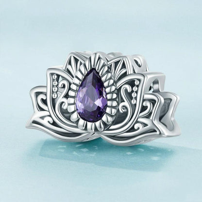 925 Sterling Silver Zircon Lotus Bracelet