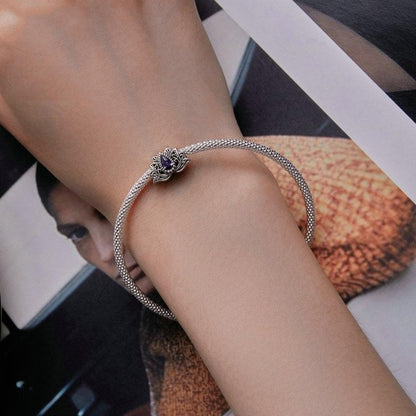925 Sterling Silver Zircon Lotus Bracelet