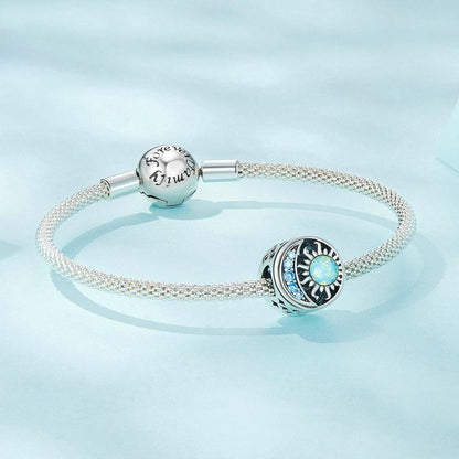 925 Sterling Silver Opal Sun Star & Moon Bracelet