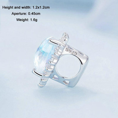 925 Sterling Silver Heart Charm Glass Bead Bracelet