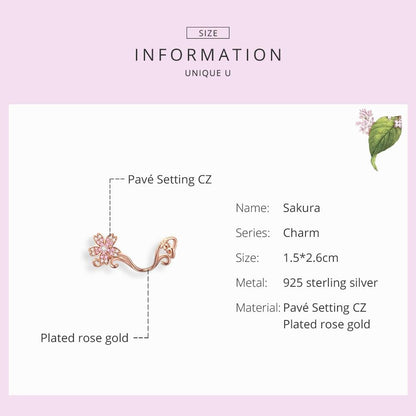 925 Sterling Silver Floral Diy Bracelet Charm