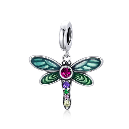 925 Sterling Silver Dragonfly Pendant For Diy Bracelets & Necklaces