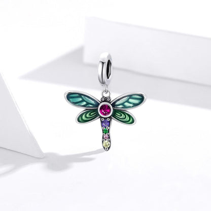 925 Sterling Silver Dragonfly Pendant For Diy Bracelets & Necklaces