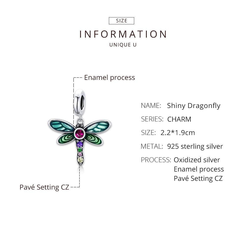 925 Sterling Silver Dragonfly Pendant For Diy Bracelets & Necklaces