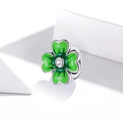 925 Sterling Silver Lucky Clover Beads For Diy Bracelets & Necklaces