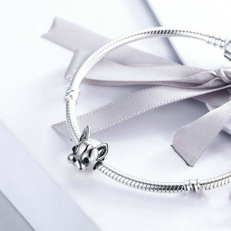 925 Sterling Silver Bulldog Bead Animal Series