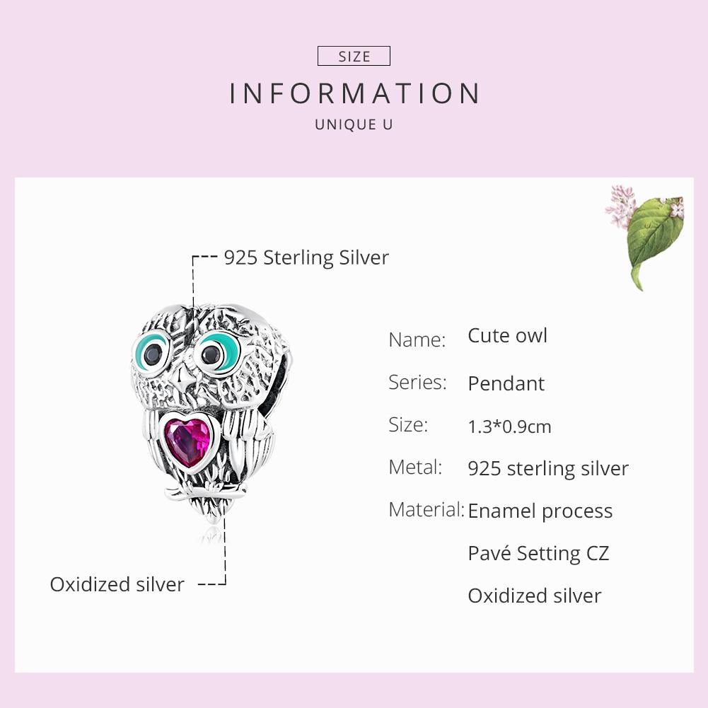 925 Sterling Silver Owl Beads For Diy Bracelets & Necklaces