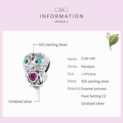 925 Sterling Silver Owl Beads For Diy Bracelets & Necklaces