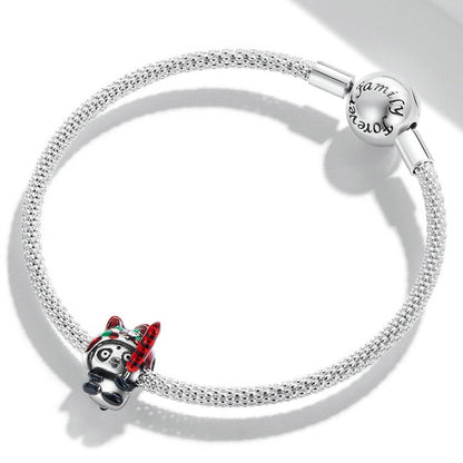 925 Sterling Silver Tiger & Panda Bead Bracelet / Necklace Add Ons