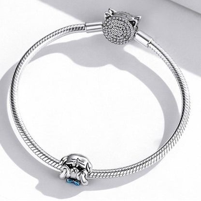 925 Sterling Silver Dog Beads For Diy Bracelets & Necklaces