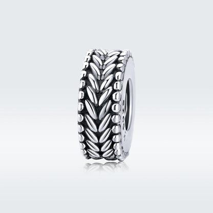 925 Sterling Silver Retro Wheat Ears Beaded Bracelet For Girls