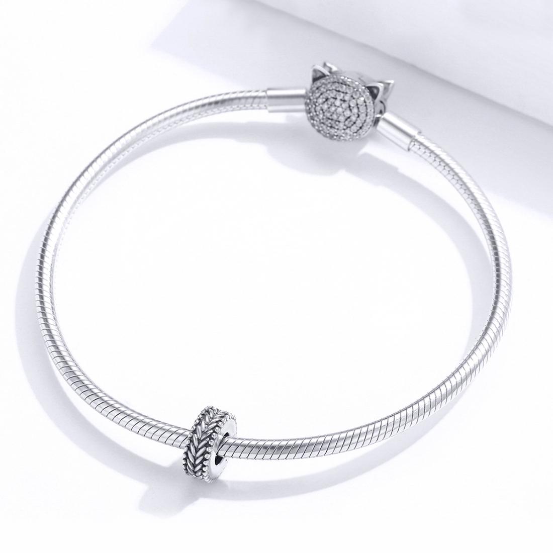 925 Sterling Silver Retro Wheat Ears Beaded Bracelet For Girls