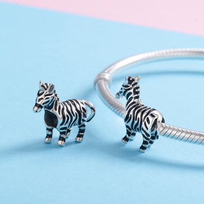 925 Sterling Silver Zebra Bead Bracelet / Necklace Accessory