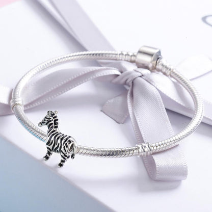 925 Sterling Silver Zebra Bead Bracelet / Necklace Accessory