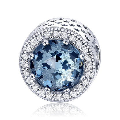 925 Sterling Silver Starry Sky Drop Oil Beads