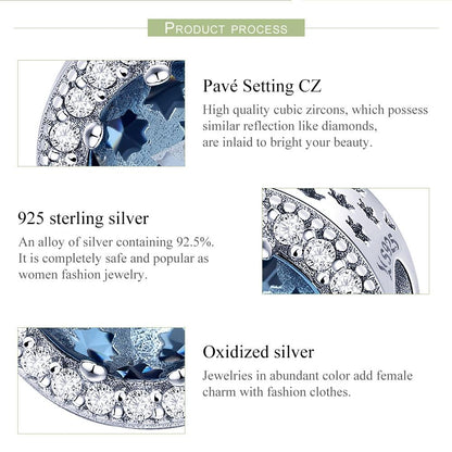 925 Sterling Silver Starry Sky Drop Oil Beads