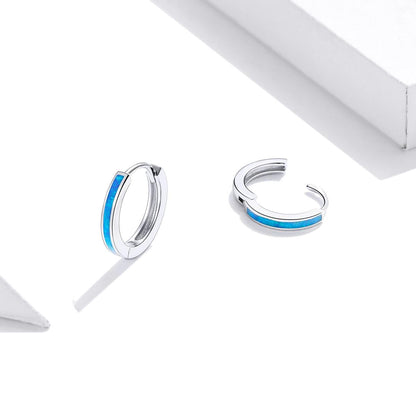 925 Sterling Silver Simple Opal Earrings For Women