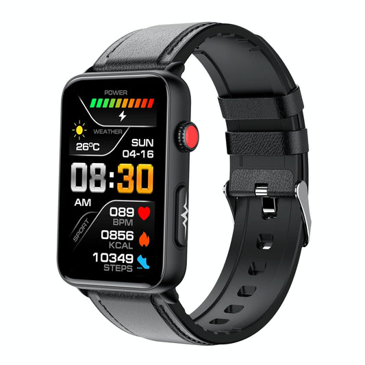 Bluetooth Smart Watch With Ecg Temperature And Heart Rate - Red Silicone