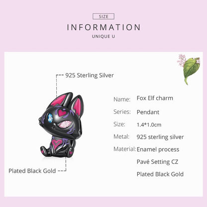 925 Sterling Silver Fox Elf Beads For Diy Bracelets & Necklaces