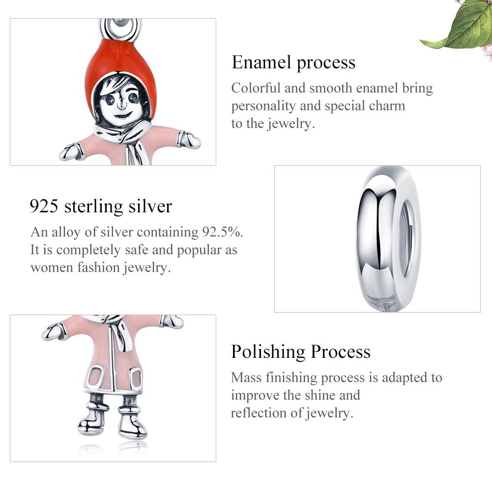 925 Sterling Silver Sunshine Girl Bead Pendant For Diy Bracelets And Necklaces