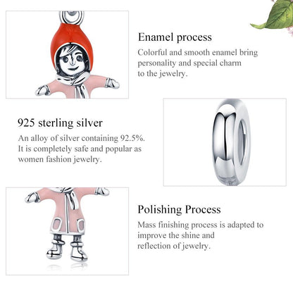 925 Sterling Silver Sunshine Girl Bead Pendant For Diy Bracelets And Necklaces