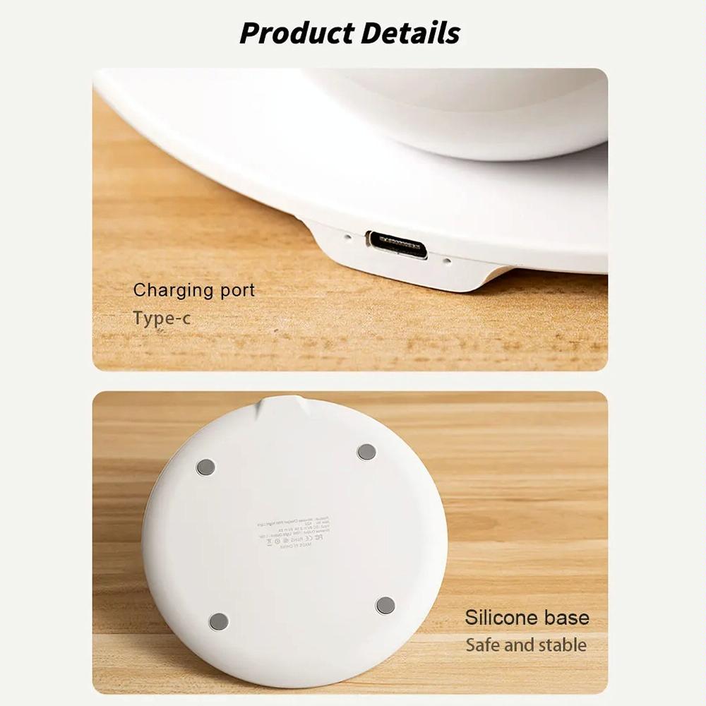 15W Rotatable Night Light Fast Charger Wheat - Wheat-Colour