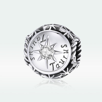 925 Sterling Silver Zodiac Zircon Bead Bracelet / Necklace Set Taurus Style - Taurus