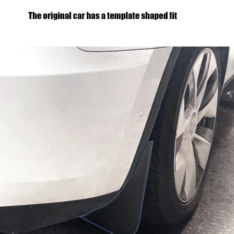 For Tesla Model Y Car Punch-Free Front And Rear Wheel Soft Rubber Fender Guard - Carbon Fiber - Carbon Fiber - The Grand Bazaar of Australia