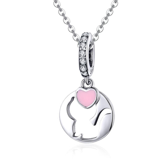 925 Sterling Silver Cat Pendant For Diy Bracelets & Necklaces Style - Pendent + Chain