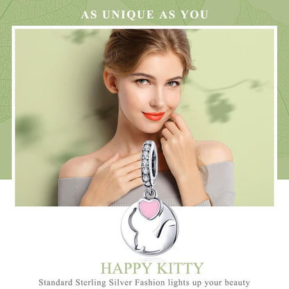 925 Sterling Silver Cat Pendant For Diy Bracelets & Necklaces Style - Pendent + Chain