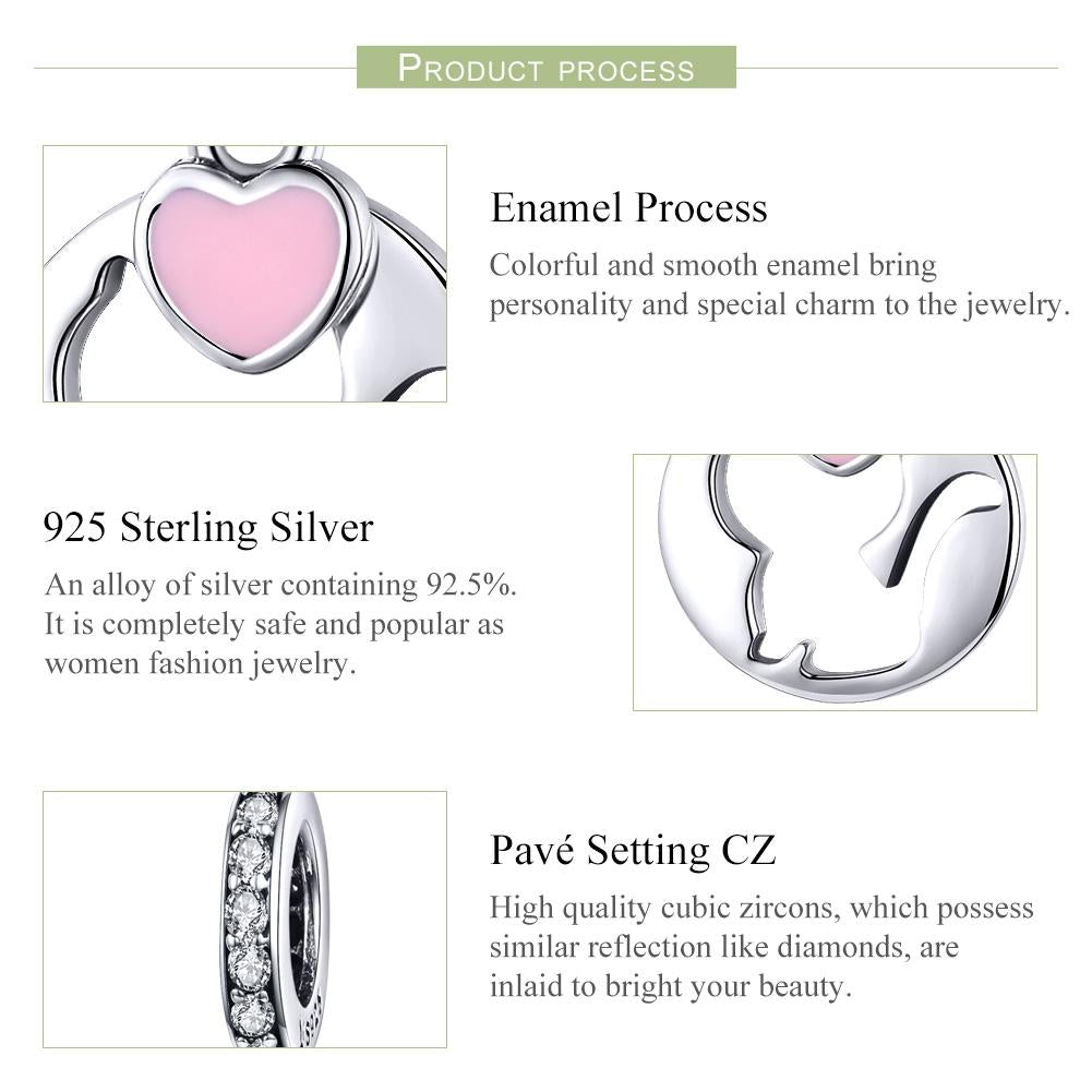 925 Sterling Silver Cat Pendant For Diy Bracelets & Necklaces Style - Pendent + Chain