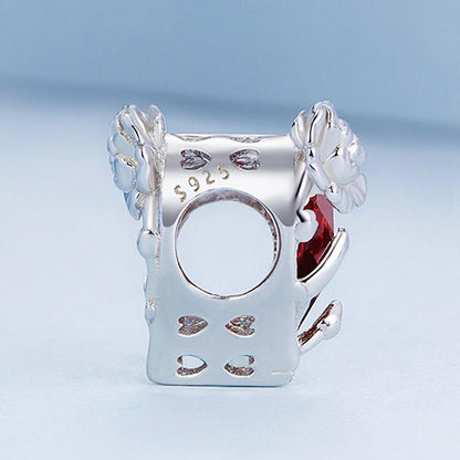 925 Sterling Silver February Birthstone Bracelet With Love Pearl Beads Style - February