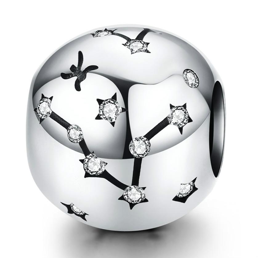 925 Sterling Silver Diy Zodiac Bracelet Beads Constellation Accessory Pisces Style - Pisces