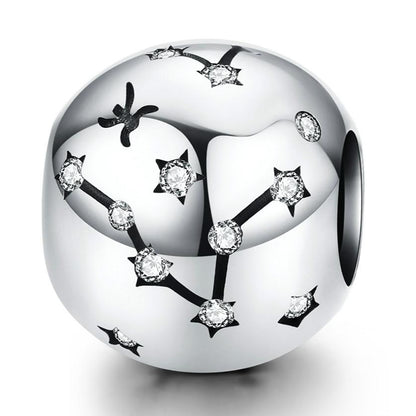 925 Sterling Silver Diy Zodiac Bracelet Beads Constellation Accessory Pisces Style - Pisces