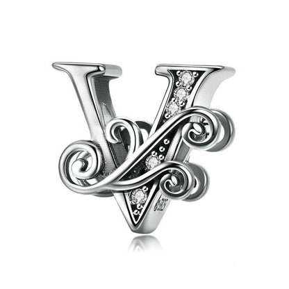 Diy Bracelet Beaded Accessories 26 Letters Zircon Beads Style - V