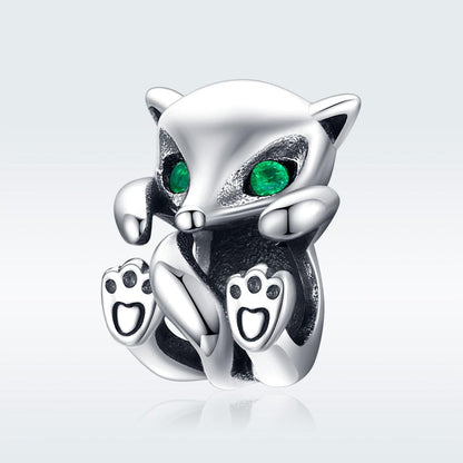 925 Sterling Silver Fox Charm Beads For Diy Bracelets