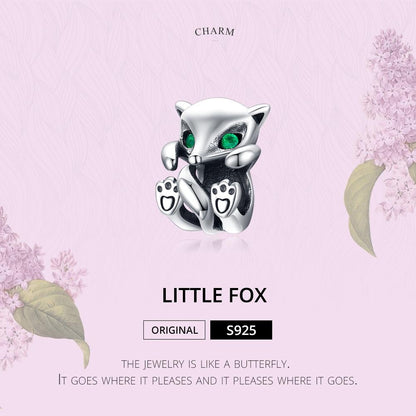 925 Sterling Silver Fox Charm Beads For Diy Bracelets